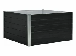 Clearance Jardinera elevada de acero galvanizado antracita 100x100x45 cm Jardinera