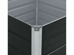 Clearance Jardinera elevada de acero galvanizado antracita 100x100x45 cm Jardinera