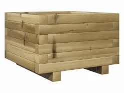 Sale Clicnbuy Jardinera madera de pino impregnada 40x40x26,5 cm Marru00f3n