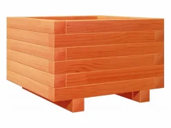 Clicnbuy Jardinera madera maciza de pino marrón cera 40x40x26,5 cm