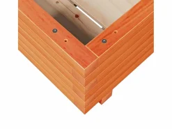 Clicnbuy Jardinera madera maciza de pino marrón cera 40x40x26,5 cm