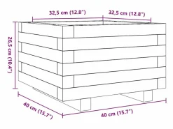 Clicnbuy Jardinera madera maciza de pino marrón cera 40x40x26,5 cm
