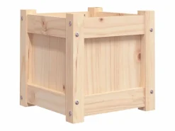Discount Clicnbuy Jardinera madera maciza de pino 31x31x31 cm Marru00f3n