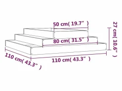 Clicnbuy Jardinera madera maciza de pino 110x110x27 cm