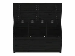 Jardinera negra 101x50,5x46,5 cm madera maciza de pino Negro