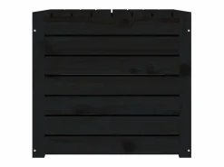 Jardinera negra 101x50,5x46,5 cm madera maciza de pino Negro