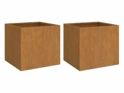 Clicnbuy Jardineras 2 unidades acero corten 42x40x39 cm