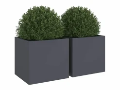 Clicnbuy Jardineras 2 unidades acero laminado en frío antracita 49x47x46 cm