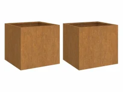 Clearance Jardineras 2 unidades acero corten 49x47x46 cm Jardinera