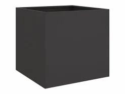 Clicnbuy Jardineras 2 unidades acero laminado en frío 42x40x39 cm Negro