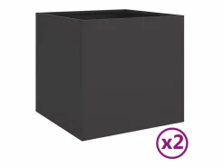 Clicnbuy Jardineras 2 unidades acero laminado en frío 49x47x46 cm