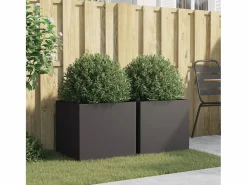 Clicnbuy Jardineras 2 unidades acero laminado en frío 49x47x46 cm