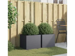 New Jardineras 2 unidades acero laminado en frío antracita 42x40x39 cm Jardinera