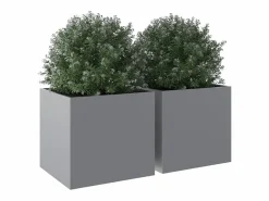 Best Clicnbuy Jardineras 2 unidades acero galvanizado 49x47x46 cm Plateado