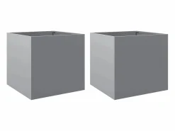 Sale Jardineras 2 unidades acero galvanizado 42x40x39 cm Jardinera