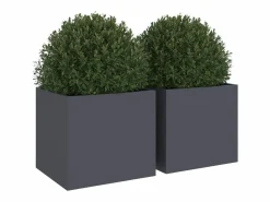 Clicnbuy Jardineras 2 unidades acero laminado en frío antracita 32x30x29 cm