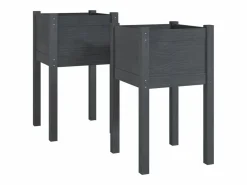 Clicnbuy Jardineras 2 unidades madera maciza de pino 40x40x70 cm