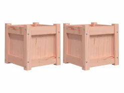 Clicnbuy Jardineras de jardín 2 unidades madera maciza Douglas