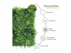 Jardín vertical leafy 100 x 100 cm 1X3 M Planta Artificial