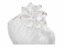 Sale Jarrón de cerámica blanca con cara de mujer 10,5x10x24,7 cm Jarrón