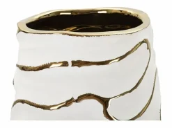 Clearance Jarrón de cerámica blanca 14,5x39,5 cm Jarrón
