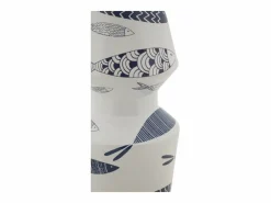 Sale Jarrón de cerámica con forma de pez 14x34 cm Blanco