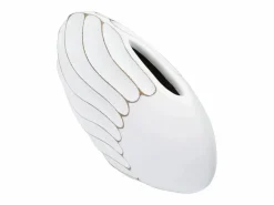 Sale Jarrón de resina blanca 34x11,5x24,5 cm Jarrón