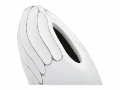 Sale Jarrón de resina blanca 34x11,5x24,5 cm Jarrón