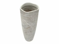 Outlet Jarrón de resina 18x45 cm Blanco