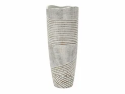 Outlet Jarrón de resina 18x45 cm Blanco
