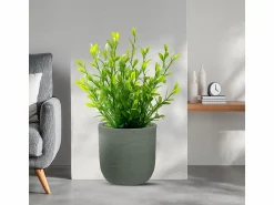 Jarrón de resina de interior y exterior para plantas cilíndricas de diseño d.35x34h Raffaello