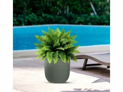 Jarrón de resina de interior y exterior para plantas cilíndricas de diseño d.35x34h Raffaello