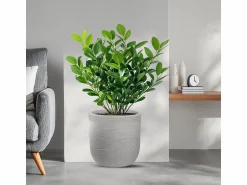 Jarrón de resina de interior y exterior para plantas cilíndricas de diseño d.35x34h Raffaello