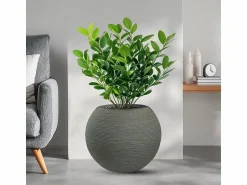 Sale Jarrón de resina para plantas de interior y exterior, diseño esfera redonda d.40x33h Botticelli Verde
