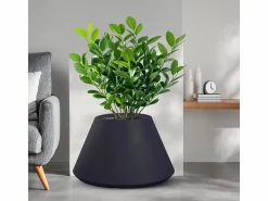 Jarrón de resina para plantas de interior y exterior diseño redondo cónico d.60x35h Stromboli Antracita