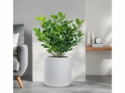 Online Jarrón de resina para plantas de interior y exterior, diseño cilíndrico redondo d.36x35h Modigliani Blanco