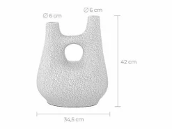 Online Rendez-Vous Déco Jarrón decorativo de terracota H42cm - Cruz Blanco