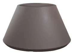 Jarrón redondo cónico de resina Stromboli Dove Grey para plantas de interior y exterior, diámetro 60 x 35 h