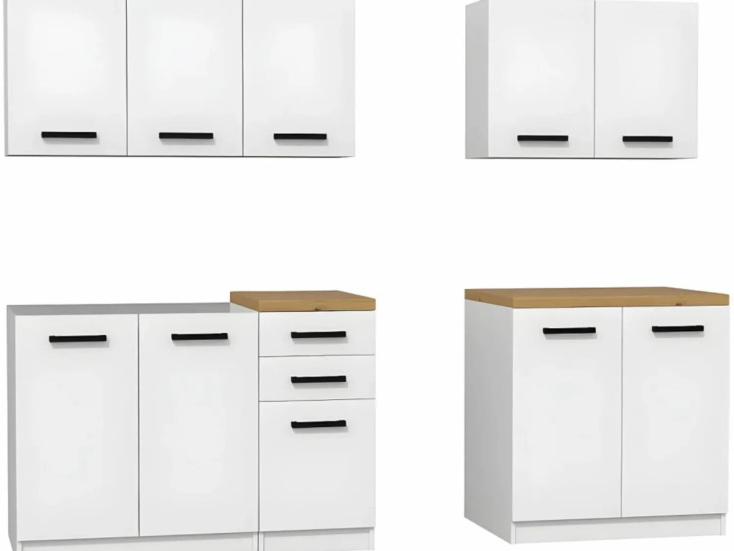 Hot JASPE | Cocina modular + lineal completa L 200 cm 6 piezas | Encimera INCLUIDO | muebles de gabinete de cocina Cocina Completa