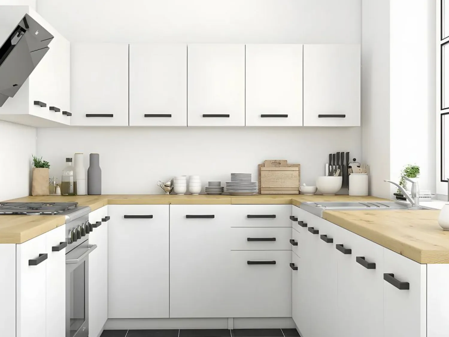 Hot JASPE | Cocina modular + lineal completa L 200 cm 6 piezas | Encimera INCLUIDO | muebles de gabinete de cocina Cocina Completa