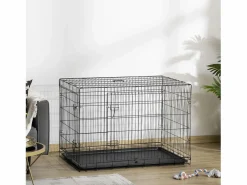 Discount PawHut Jaula de perro 106x68x76 cm Negro