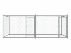 Clicnbuy Jaula de perros con puertas acero galvanizado 4x2x1,5 m