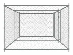 Clicnbuy Jaula de perros con puertas acero galvanizado 4x2x1,5 m