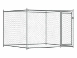 Clicnbuy Jaula de perros con puertas acero galvanizado 4x2x1,5 m