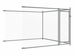 Clicnbuy Jaula de perros con puertas acero galvanizado 4x2x1,5 m