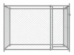 Clearance Clicnbuy Jaula de perros con puerta acero galvanizado 2x2x1,5 m Gris