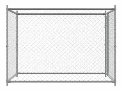 Clearance Clicnbuy Jaula de perros con puerta acero galvanizado 2x2x1,5 m Gris