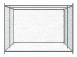 New Jaula de perros con puerta acero galvanizado 4x2x1,5 m ES812318 Transportín De Paseo Para Animales