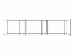 Hot Jaula de perros con puertas acero galvanizado 6x2x1,5 m ES488297 Gris