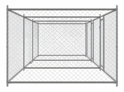 Hot Jaula de perros con puertas acero galvanizado 6x2x1,5 m ES488297 Gris
